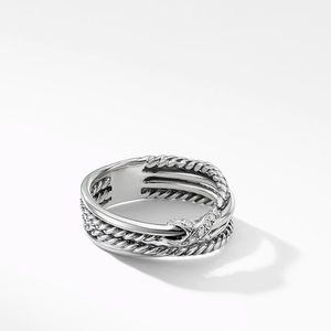 David Yurman X Collection Ring with Diamonds Size 6